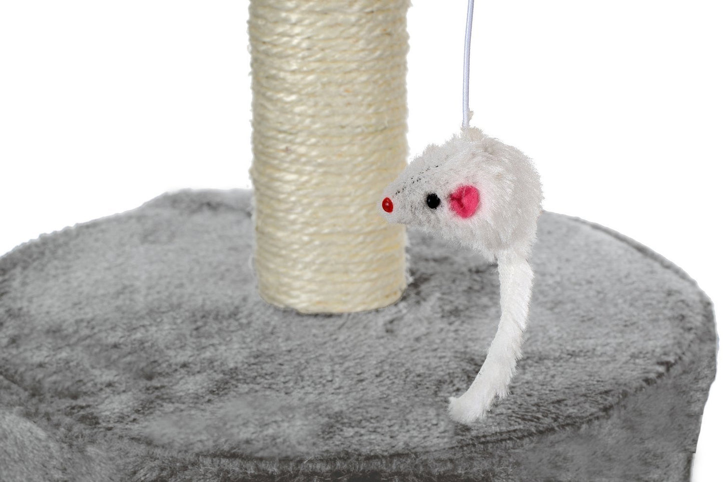 Ansamblu de joaca pentru pisici idealStore Allen Tower, 1 Casuta, 1 Vizuina, 3 Platforme, Snur Sisal, Tapiterie Moale, Foarte Stabil, 135 cm inaltime