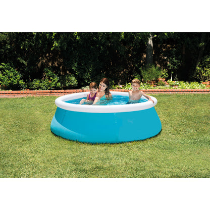 Piscina Gonflabila cu Inel idealStore, Material PVC de Inalta Calitate, Pereti din SUPER-TOUGH compus din 3 Straturi, dimensiune 183 x 51 cm, capacitate 886 litri, contine mufa de golire a apei