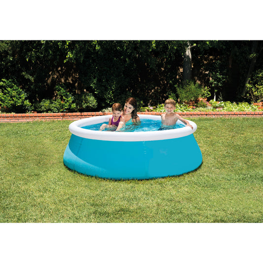 Piscina Gonflabila cu Inel idealStore, Material PVC de Inalta Calitate, Pereti din SUPER-TOUGH compus din 3 Straturi, dimensiune 183 x 51 cm, capacitate 886 litri, contine mufa de golire a apei