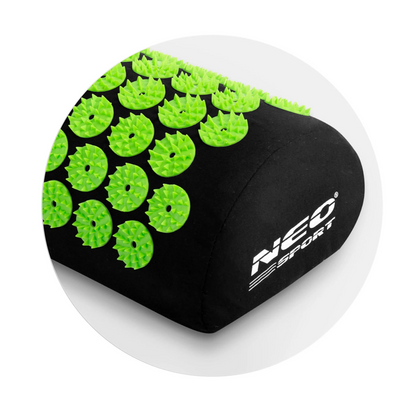 Covoras de Presopunctura NeoRelax idealStore, Tehnologie Heat-Press, Husa Detasabila, Saculet de Depozitare, Ajuta la Diverse Afectiuni, Culoare Negru Verde