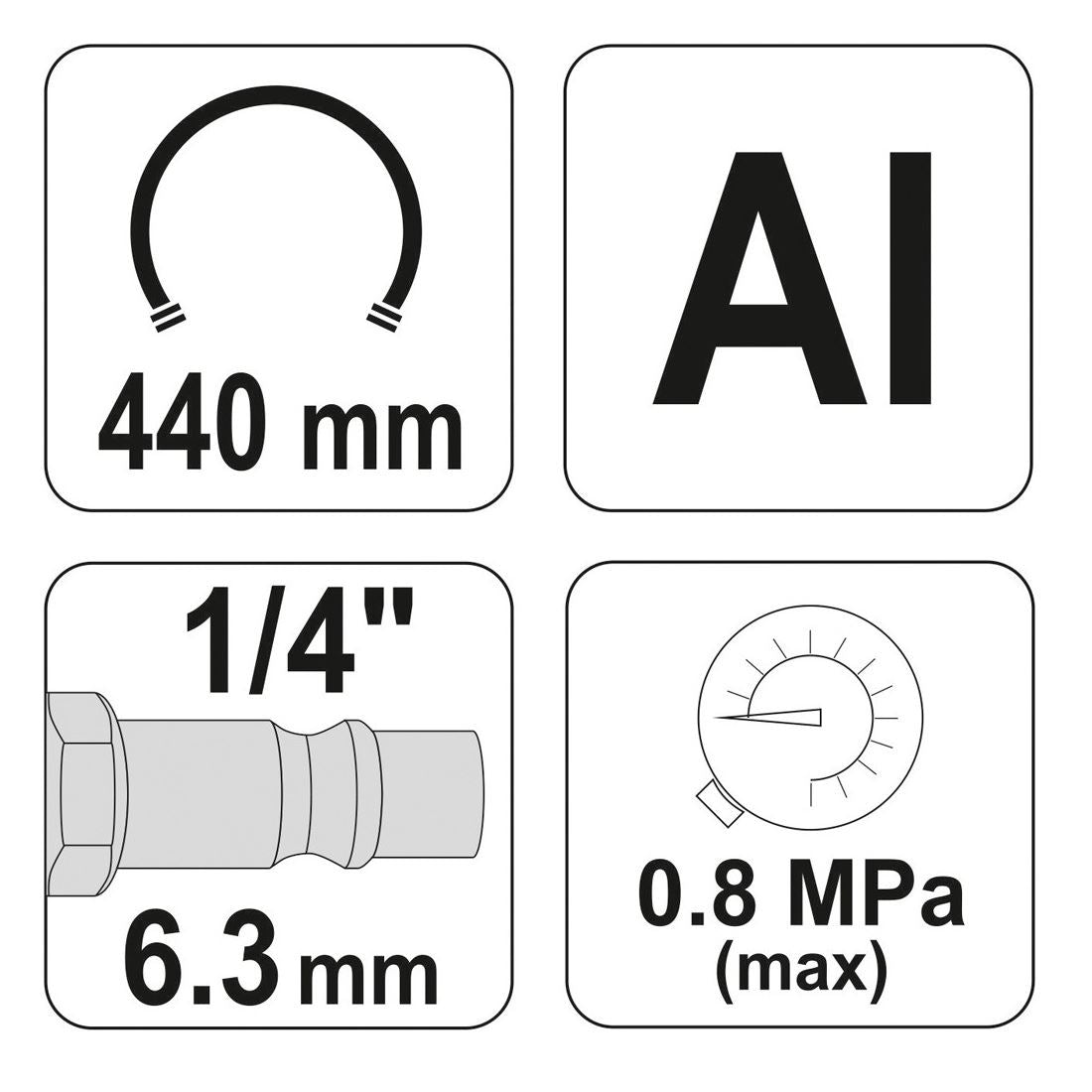 Pistol cu manometru pentru aer comprimat Yato YT-2370, corp aluminiu