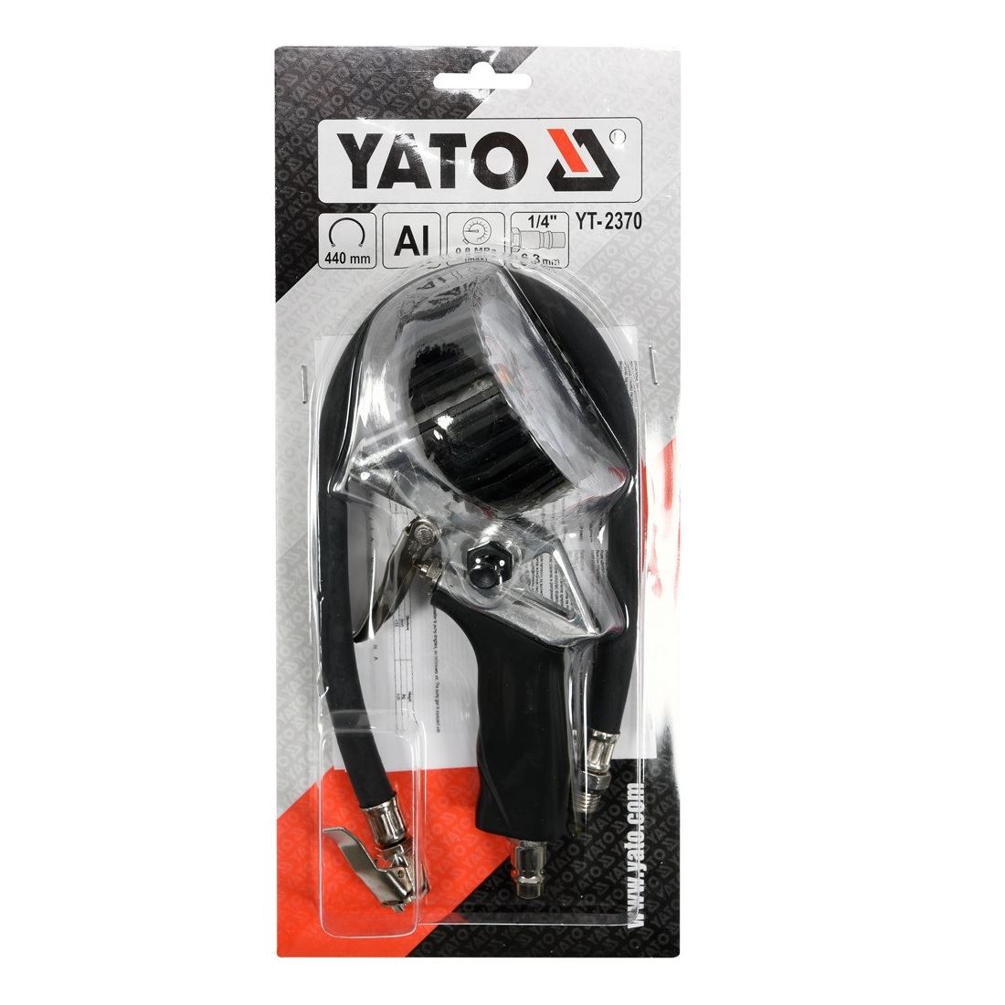 Pistol cu manometru pentru aer comprimat Yato YT-2370, corp aluminiu