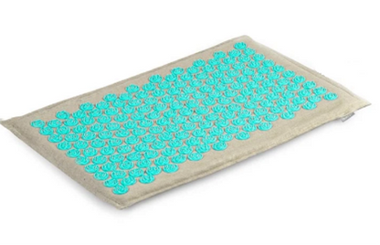 Covoras de Presopunctura NeoRelax idealStore, Tehnologie Heat-Press, Husa Detasabila, Saculet de Depozitare, Ajuta la Diverse Afectiuni, Culoare Gri Turcoaz