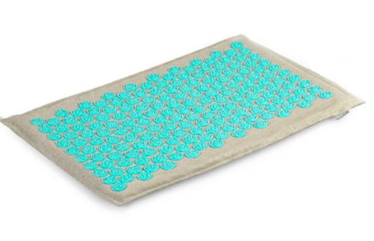 Covoras de Presopunctura NeoRelax idealStore, Tehnologie Heat-Press, Husa Detasabila, Saculet de Depozitare, Ajuta la Diverse Afectiuni, Culoare Gri Turcoaz