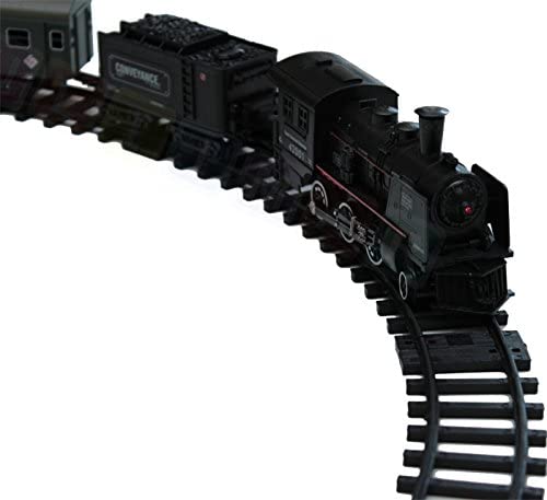 Circuit Cu Tren Electric DDEshop, lungimea totala a Pistei de pana la 7 metri, Scoate Sunete si Aburi Reale unui Tren