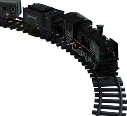 Circuit Cu Tren Electric DDEshop, lungimea totala a Pistei de pana la 7 metri, Scoate Sunete si Aburi Reale unui Tren