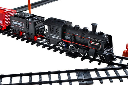 Circuit Cu Tren Electric DDEshop, lungimea totala a Pistei de pana la 7 metri, Scoate Sunete si Aburi Reale unui Tren