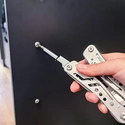 Cleste Patent idealSTORE Multifunctional 13in1 + 11 Biti, din Otel Inoxidabil de Calitate Superioara, pentru Drumetii, Camping, Pescuit, Gradinarit, cu Husa de Depozitare, Greutate 260 g