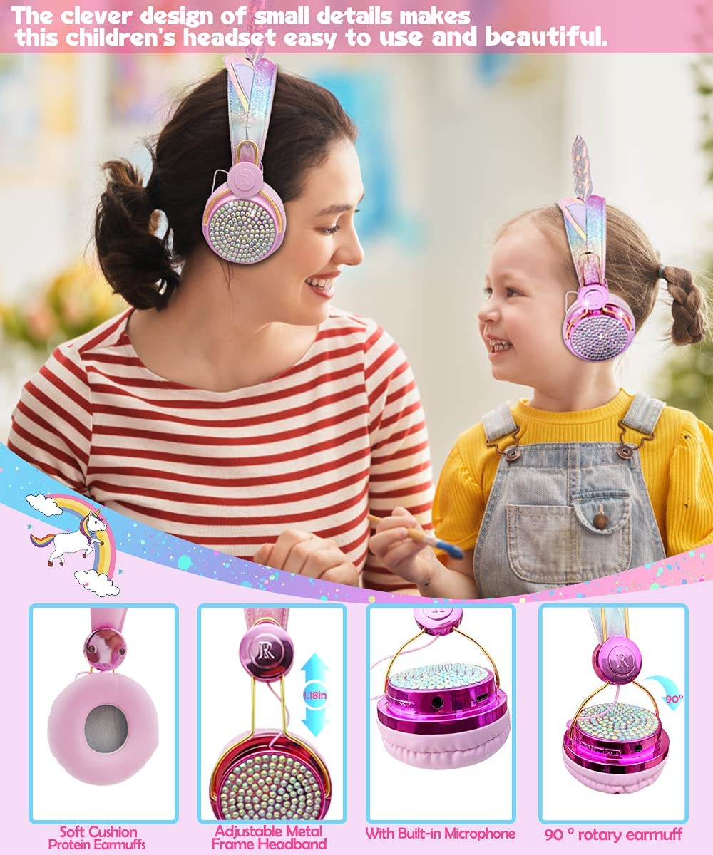 Casti Wireless idealStore UnicornMod, conexiune Bluetooth, Microfon incorporat, Panou de Control, Sunet Clar, Stereo, Dimensiuni Reglabile, Multicolor