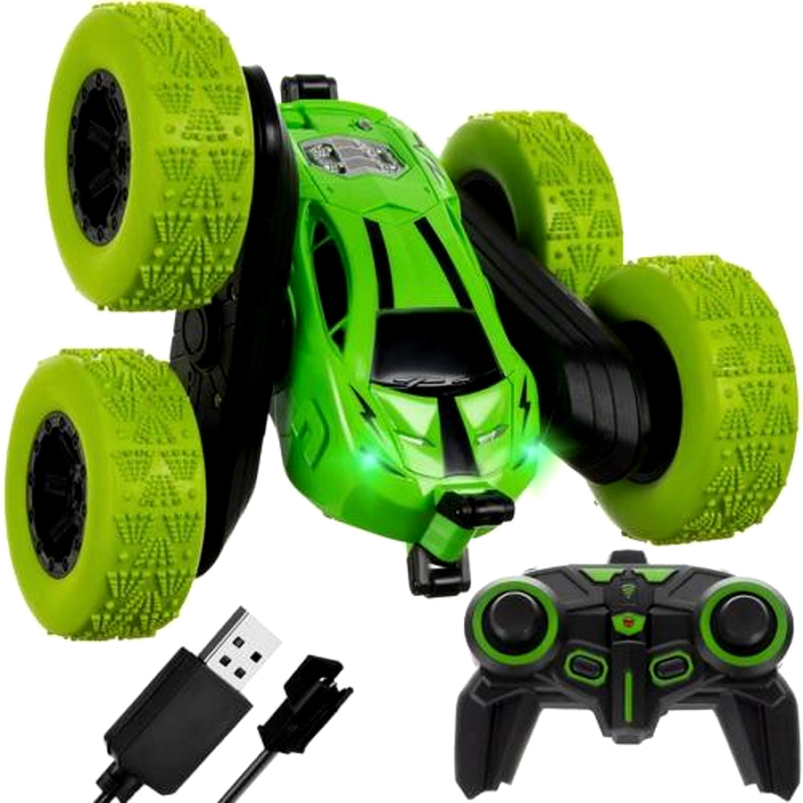 Masinuta Acrobatii cu Telecomanda idealStore CrazyAcroBat, cu Lumini, Rotatie 360, Roti din Cauciuc, Acumulator, incarcare USB, Viteza maxima 15km/h, Raza de actiune 30m