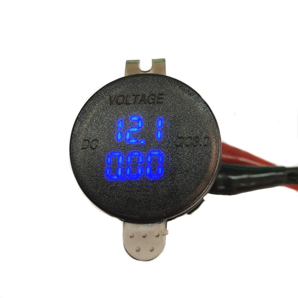 Mufa bord IdealStore cu incarcator USB QC3.0, voltmetru, 12-24V