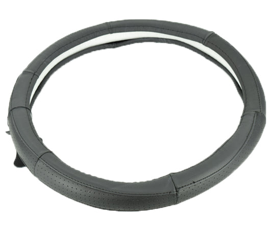 Husa volan IdealSTORE din piele cu gaurele, marimea M culoare negru, Diametru 37-38 cm