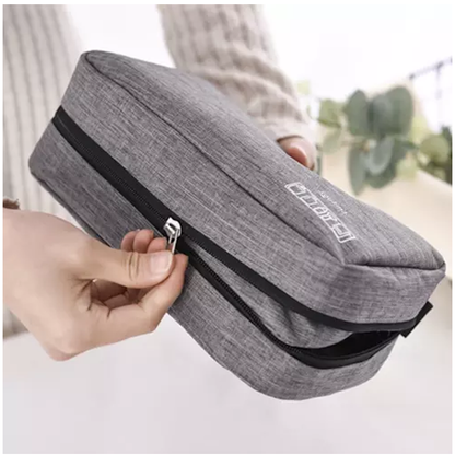 Geanta Cosmetice pentru Barbati idealSTORE, Trei Spatii de Depozitare, Carlig de Suspendare, Impermeabila, Inchidere cu Fermoar, cu Maner, Tesatura Oxford