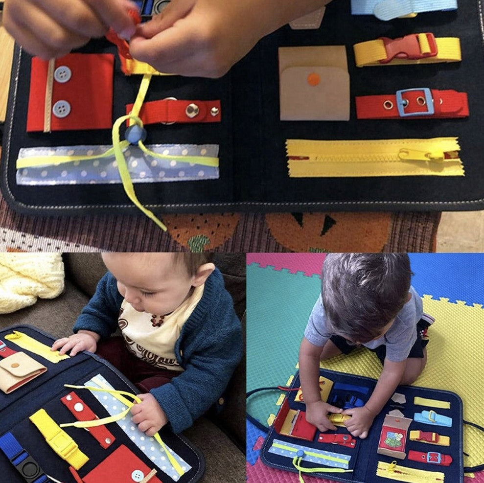 Tableta Senzoriala idealStore FunMon, tip Montessori, cu 14 Elemente, Dezvolta abilitatile Psihomotorii, Hraneste Curiozitatea si Stimuleaza Simturile, Portabil