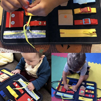 Tableta Senzoriala idealStore FunMon, tip Montessori, cu 14 Elemente, Dezvolta abilitatile Psihomotorii, Hraneste Curiozitatea si Stimuleaza Simturile, Portabil