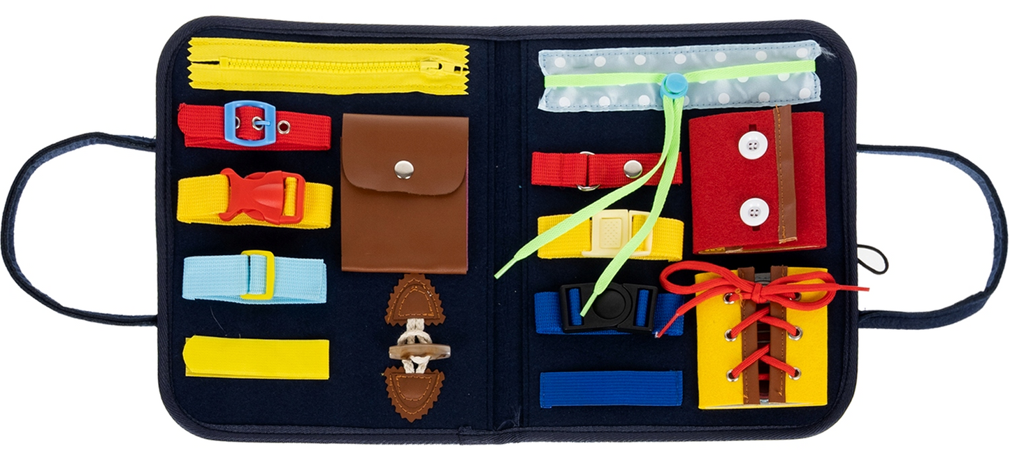 Tableta Senzoriala idealStore FunMon, tip Montessori, cu 14 Elemente, Dezvolta abilitatile Psihomotorii, Hraneste Curiozitatea si Stimuleaza Simturile, Portabil