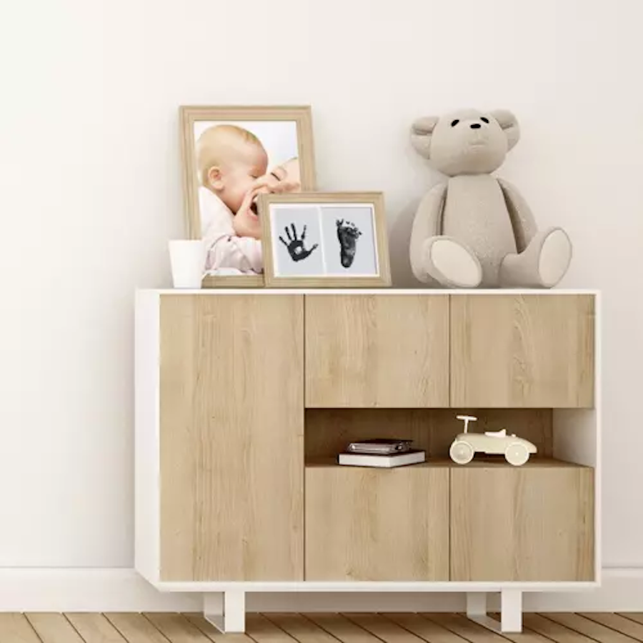 Kit Amprenta idealSTORE, Non Toxic, Tus Negru Reutilizabil, Amprenta Detaliata, pentru Piciorute si Manute, ramane Curat, Utilizare Multipla si Universala, Calitate Premium