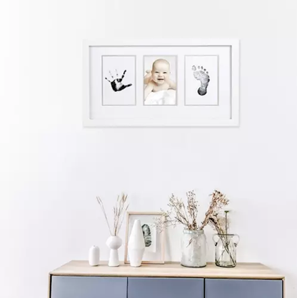 Kit Amprenta idealSTORE, Non Toxic, Tus Negru Reutilizabil, Amprenta Detaliata, pentru Piciorute si Manute, ramane Curat, Utilizare Multipla si Universala, Calitate Premium