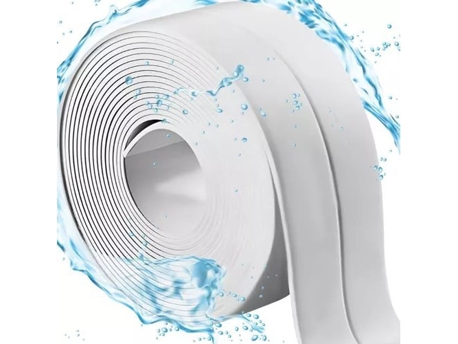 Banda de Etansare Antistropi idealSTORE, Adeziva, Rezistenta la Apa, Grasimi, Solutii de Curatare, Flexibila, Compatibila cu Suprafete Neuniforme, Culoare Alb