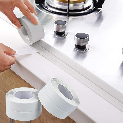 Banda de Etansare Antistropi idealSTORE, Adeziva, Rezistenta la Apa, Grasimi, Solutii de Curatare, Flexibila, Compatibila cu Suprafete Neuniforme, Culoare Alb