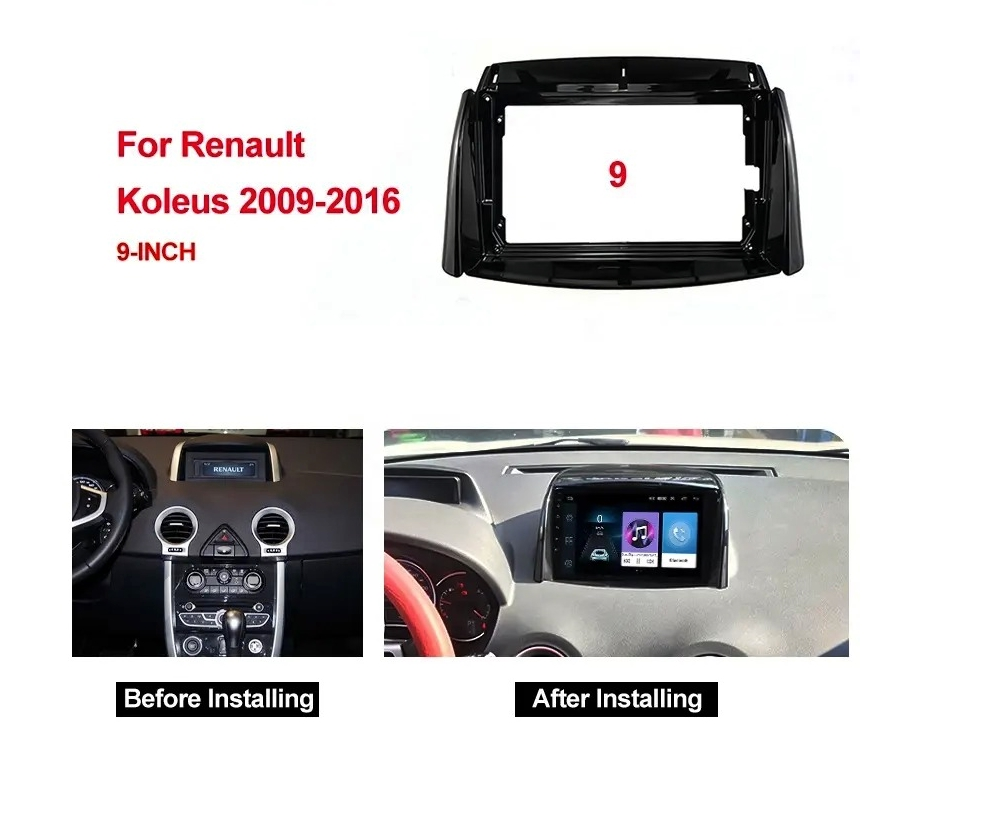 Rama Navigatie 9 idealSTORE cu Cablaj si Modul Canbus Compatibila Renault Koleos 2008-2016, Tip material ABS, Radio MP3, MP5 Player 2DIN ANDROID Ecran 9, -9,7 Ecran Tip Tesla style 12V /2+32G