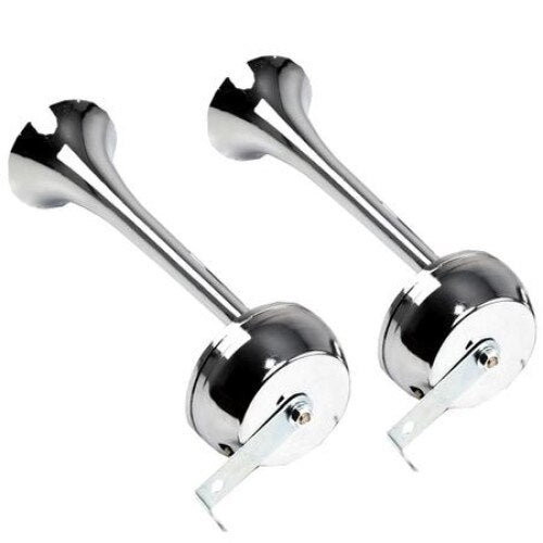 Claxon auto IdealSTORE cu 2 pipe, 126 dB, 12V, Lungime goarna mare 32 cm, Lungime goarna mica 25.5 cm