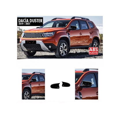 Set 2 Capace Oglinzi tip BATMAN idealSTORE pentru Dacia Duster II 2018, culoare Piano Black - Negru Lucios, Montaj Usor, Rezistent UV, Material Premium