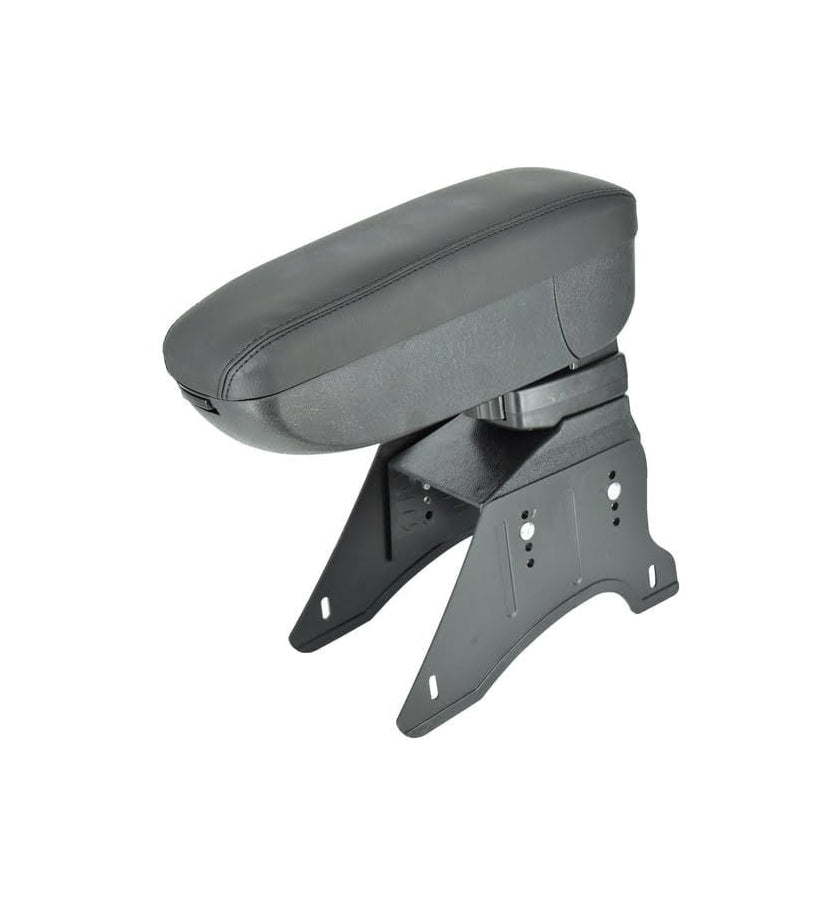 Cotiera Auto idealSTORE Universala cu Baza Metalica Neagra, Inaltime reglabila, Dimensiuni 32 x 12 cm, Compatibila si pentru Logan, Material Premium, Calitate Superioara, Rezistenta la Socuri, Model Elegant, Piele Ecologica