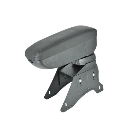 Cotiera Auto idealSTORE Universala cu Baza Metalica Neagra, Inaltime reglabila, Dimensiuni 32 x 12 cm, Compatibila si pentru Logan, Material Premium, Calitate Superioara, Rezistenta la Socuri, Model Elegant, Piele Ecologica