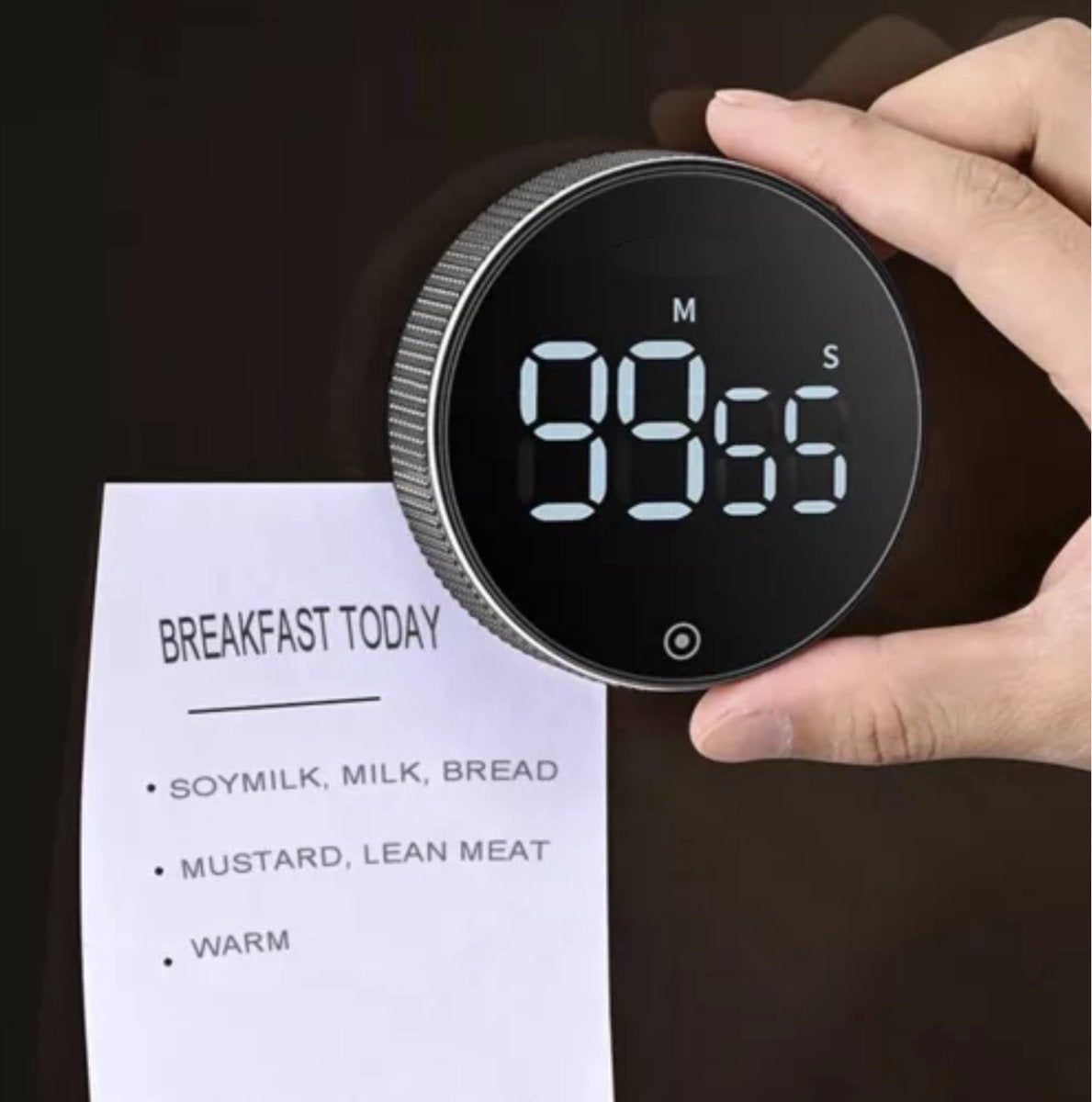 Cronometru Digital idealSTORE, Magnet Puternic, Utilizare Universala, Control Volum, Display LCD, Alimentare cu Baterii, Interval de Functionare 0-99 minute, Culoare Negru