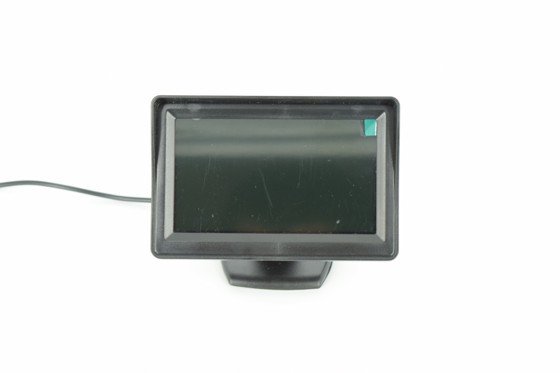 Monitor 4,3 idealSTORE LCD universal de vedere in spate, Display TFT-LED, Sistem PAL-NTSC, Sursa alimentare DC 12 V, Dimensiuni 11,5cm x 9 cm x 2,5cm, Doua intrari video