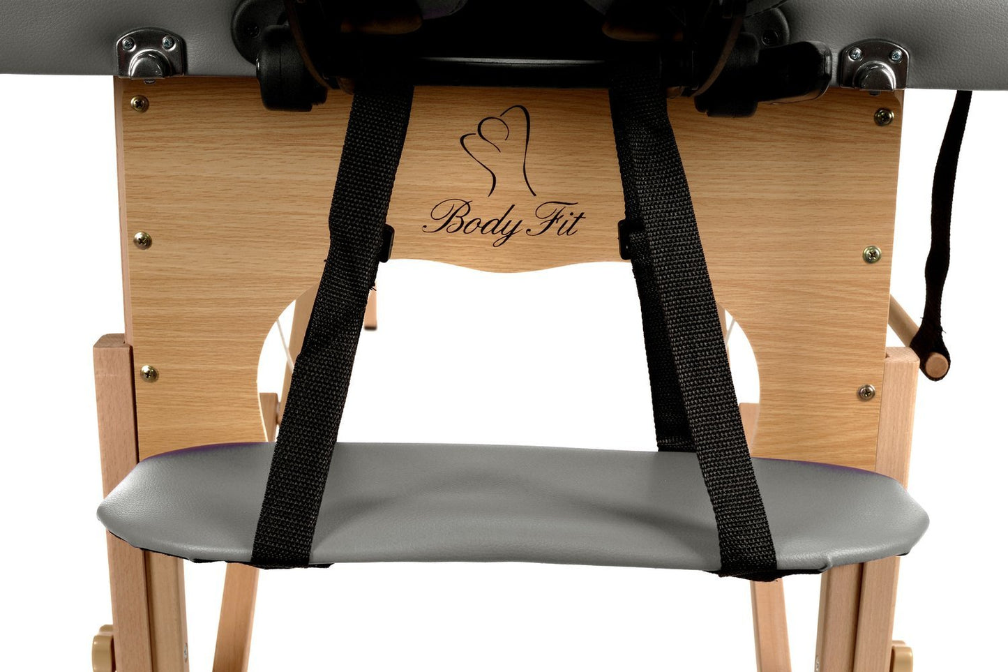 Masa de masaj pliabila idealSTORE, 2 segmente, Inaltime reglabila 62-84 cm, Piele ecologica moale, 2 cotiere laterale, Structura din lemn, Sarcina 250 KG, Rezistenta la uleiuri si apa, Include geanta de transport, Culoare Gri