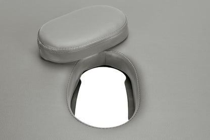 Masa de masaj pliabila idealSTORE, 2 segmente, Inaltime reglabila 62-84 cm, Piele ecologica moale, 2 cotiere laterale, Structura din lemn, Sarcina 250 KG, Rezistenta la uleiuri si apa, Include geanta de transport, Culoare Gri