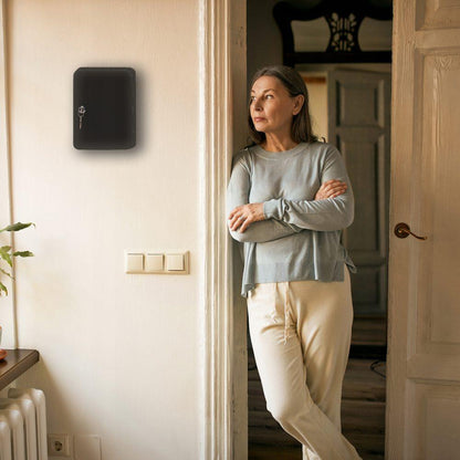 Cutie Depozitare Chei idealSTORE, din Fier, cu Incuietoare, Contine 48 Identificatori Colorati ce pot fi inscriptionati, Autocolante 1-48, 2 Chei de Acces, Kit de montaj inclus, Culoare Grafit Antic