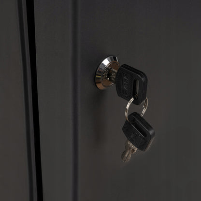 Cutie Depozitare Chei idealSTORE, din Fier, cu Incuietoare, Contine 48 Identificatori Colorati ce pot fi inscriptionati, Autocolante 1-48, 2 Chei de Acces, Kit de montaj inclus, Culoare Grafit Antic