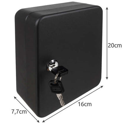 Cutie Depozitare Chei idealSTORE, din Fier, cu Incuietoare, Contine 30 Identificatori Colorati ce pot fi inscriptionati, Autocolante 1-30, 2 Chei de Acces, Kit de montaj inclus, Culoare Grafit