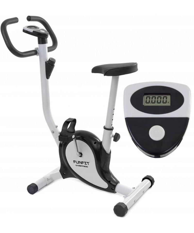 Bicicleta Fitness Mecanica idealStore Xploud Fun Gym, Computer cu parametrii, Scaun cu reglaj, 7 trepte de inaltime, trepte de viteza reglabile