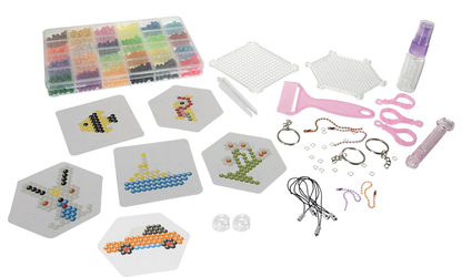 Set 2800 Margele idealSTORE, modele 3D, Lipire prin Stropire cu Apa, 24 de Culori Diferite, Include Modele si Sabloane, Pandantive, Dezvolta Concentrarea, Creativitatea si Abilitatile Artistice, Multicolor