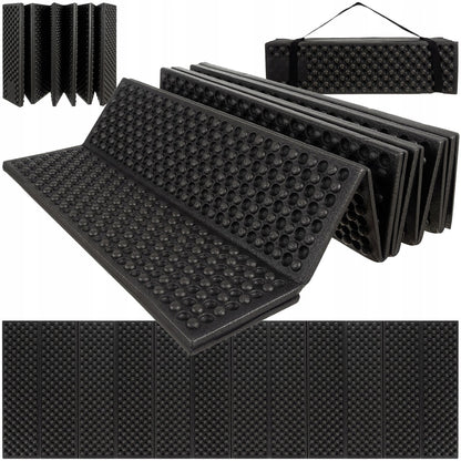 Covor Pliabil idealSTORE din Spuma XPE, pentru Drumetii, Pescuit, Camping, Izolat Termic, Pentru Sol cu Denivelari, Material Rezistent, Pliabil cu Maner, Dimensiune 180 x 60 cm, culoare Negru