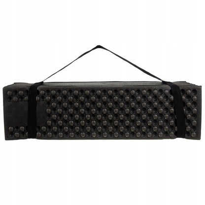 Covor Pliabil idealSTORE din Spuma XPE, pentru Drumetii, Pescuit, Camping, Izolat Termic, Pentru Sol cu Denivelari, Material Rezistent, Pliabil cu Maner, Dimensiune 180 x 60 cm, culoare Negru