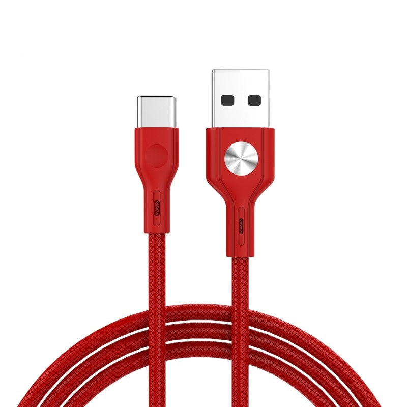 Cablu USB - Type C IdealSTORE, 1 metru, 3A, rosu, GC-60T