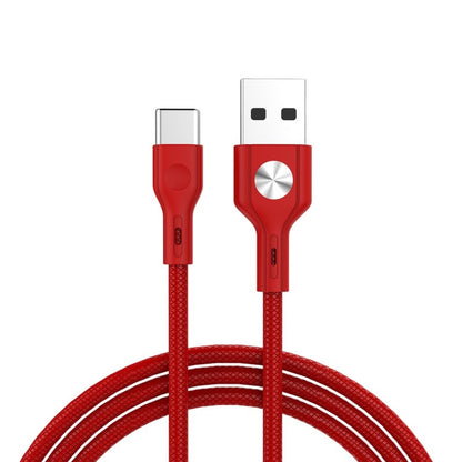 Cablu USB - Type C IdealSTORE, 1 metru, 3A, rosu, GC-60T