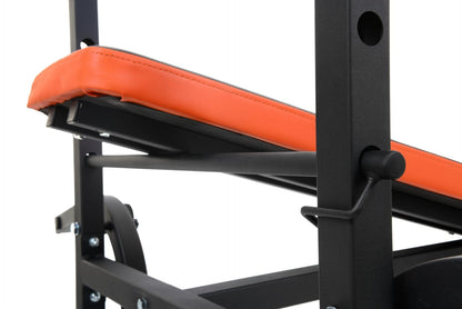 Aparat multifunctional fitness idealSTORE MaxGym, Reglarea unghiului spatarului in 4 trepte, Constructie din otel, Tapiterie moale