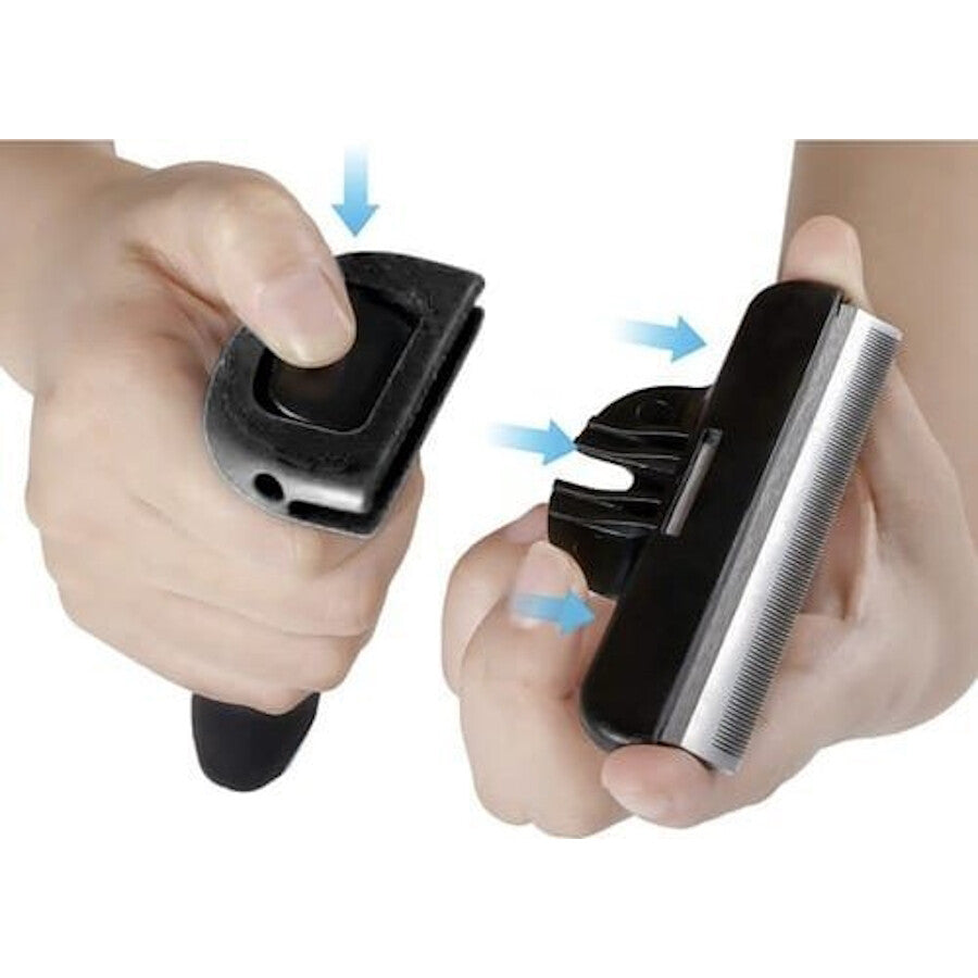 Perie de Par idealSTORE pentru Tuns Caini, Pisici, Animale, indeparteaza Parul Mort, Lama din Otel Inoxidabil, Constructie Solida, Posibilitate de a Detasa Lama