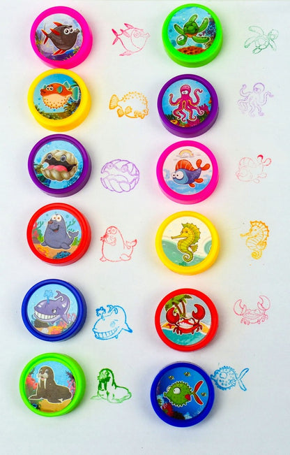 Set 60 de Stampile de Jucarie cu Animal Print idealSTORE, Usor De Spalat De Pe Piele, Stimularea Simturilor si Influenta Asupra Dezvoltarii Copilului, Multicolor