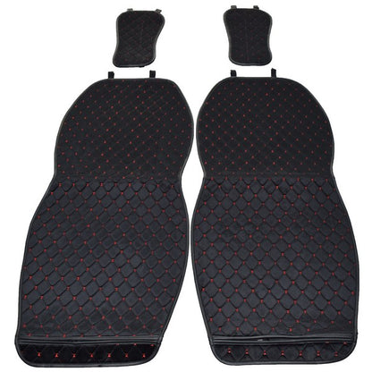 Set huse 2 fata scaune, 1 spate IdealSTORE, super soft, Fundal negru-cusatura rosie