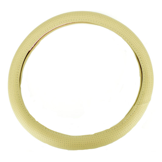 Husa volan universala IdealSTORE din piele cu gaurele, marime M 37-39cm, culoare bej