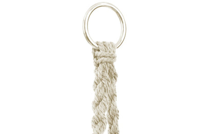 Leagan de Gradina Texty idealStore Crem, Dimensiuni 120 x 80, Cadru din Otel, Cordon din Bumbac, Design Moder, Materiale Durabile si Rezistente, Sarcina Maxima 150kg