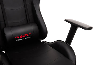 Scaun Gaming Reglabil cu mecanism TILT idealSTORE Elite COLLECTION, Asigura pozitia si confortul corect al corpului, Cotiere reglabile, Perna confortabila, Posibilitatea modificarii unghiului spatarului, Negru