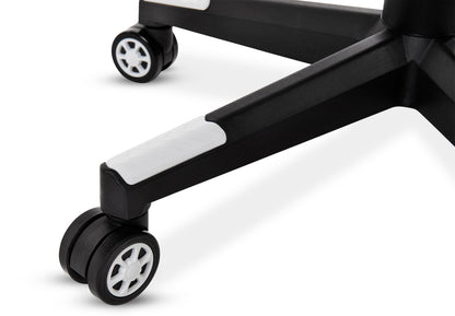 Scaun Gaming Reglabil cu mecanism TILT idealSTORE Elite COLLECTION, Asigura pozitia si confortul corect al corpului, Cotiere reglabile, Perne confortabile, Posibilitatea modificarii unghiului spatarului, Alb-Negru